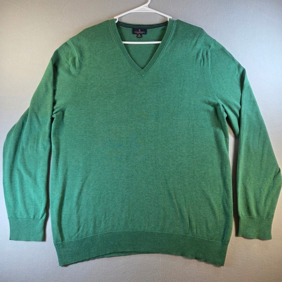 Brooks Brothers Other - Brooks Brothers Mens XL Green Supima Cotton V-Neck Sweater Long Sleeve Classic
